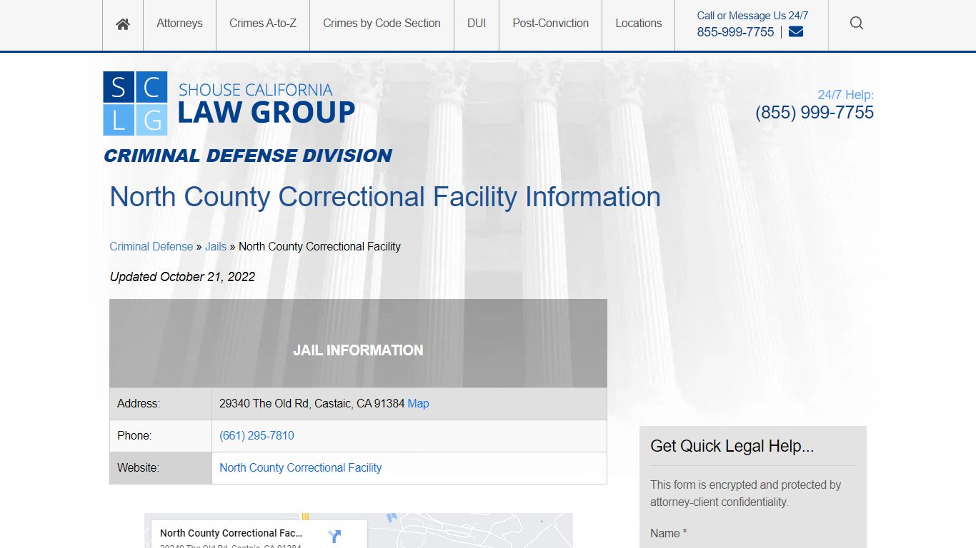 North County Correctional Facility Information - Shouse Law Group