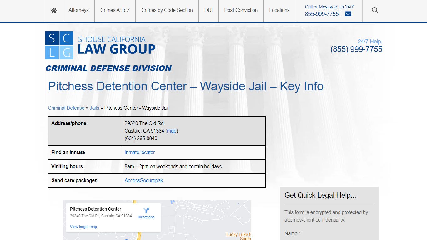 Pitchess Detention Center – Wayside Jail – Key Info